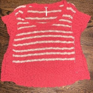 Free People cropped, short sleeve sweater